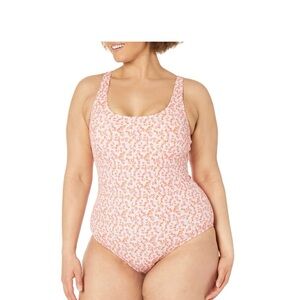 New Amazon Essentials Women 4XOne-Piece Coverage Swimsuit in a pink and orange